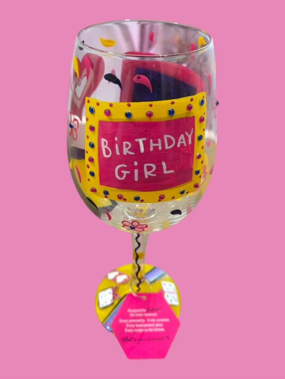 Lolita Birthday Girl Artisan Hand-painted Wine Glass